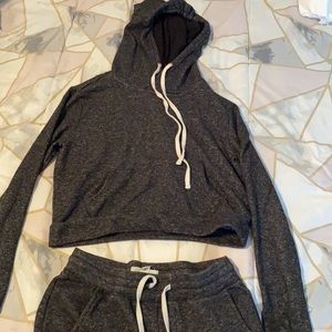 Two piece, heather grey, sweatsuit